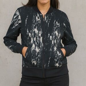 Marble BomberJacket Stretch Black White Size XL Activewear Athleisure Outdoor